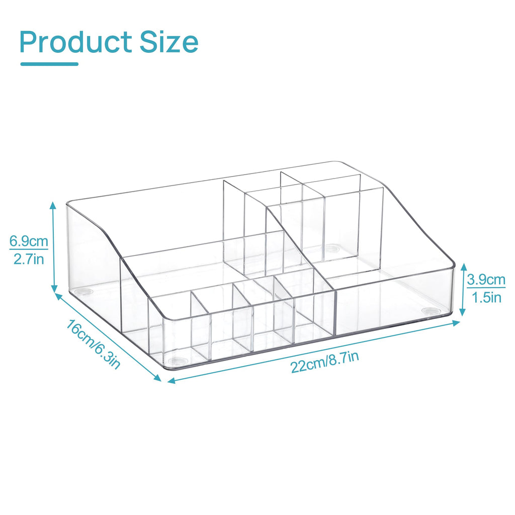 Vtopmart 3 Tier Clear Makeup Organizer with Drawer, Cosmetic Storage for Dresser Countertop and Bathroom Vanity, Beauty Holder for Lipstick Brush Skincare