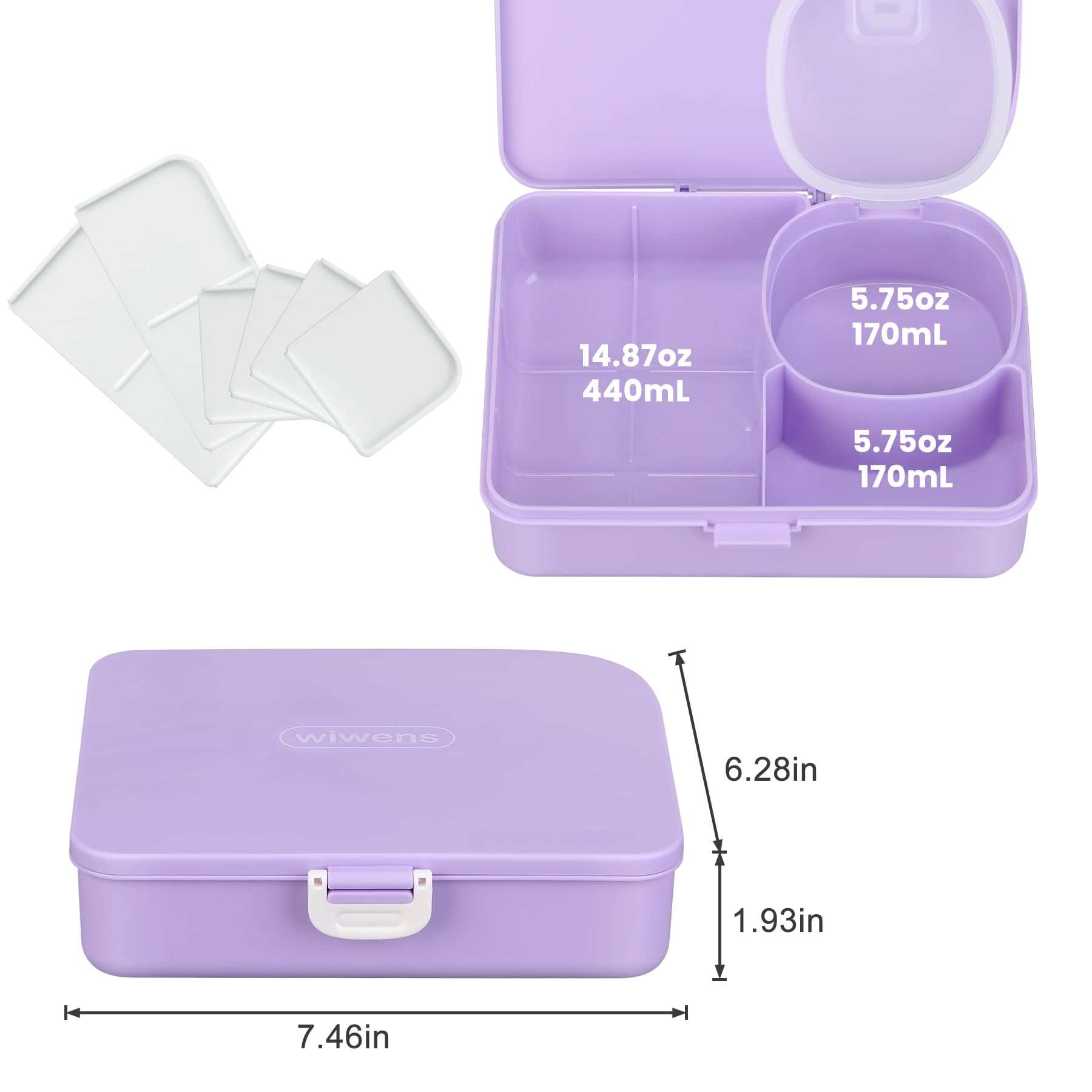 Snack Box Container for Kids Adults Reusable Snackle Box with Adjustable Dividers Airtight Snack Organizer with Compartents Toddler Bento Lunch Box Leak Proof for Office,School,Travel,Outdoor