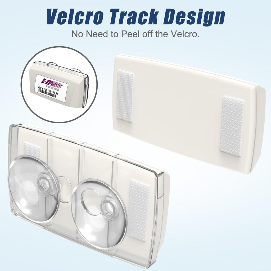 EZ Pass Holder, EZ Pass Holder for Windshield, Transponder Holder for Car with Removable Suction Cups, Toll Pass Holder for EZ Pass Mini/iPass, Install without Peeling off Velcro (Clear, 1Pack)
