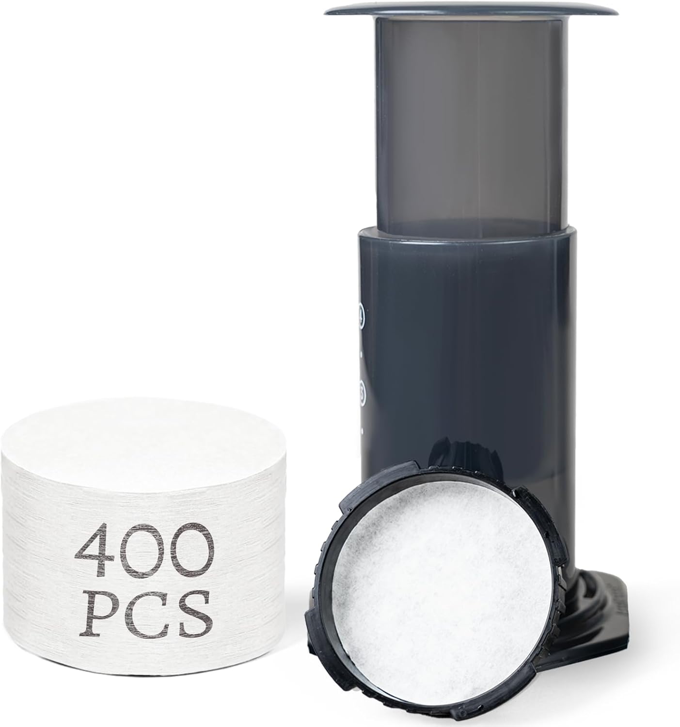 Portable 400-Count Replacement Paper Filters, 4-Pack - Conveniently Sealed, Disposable Coffee Filters Paper Compatible with Aeropress Coffee Makers and Bialetti Moka Pot