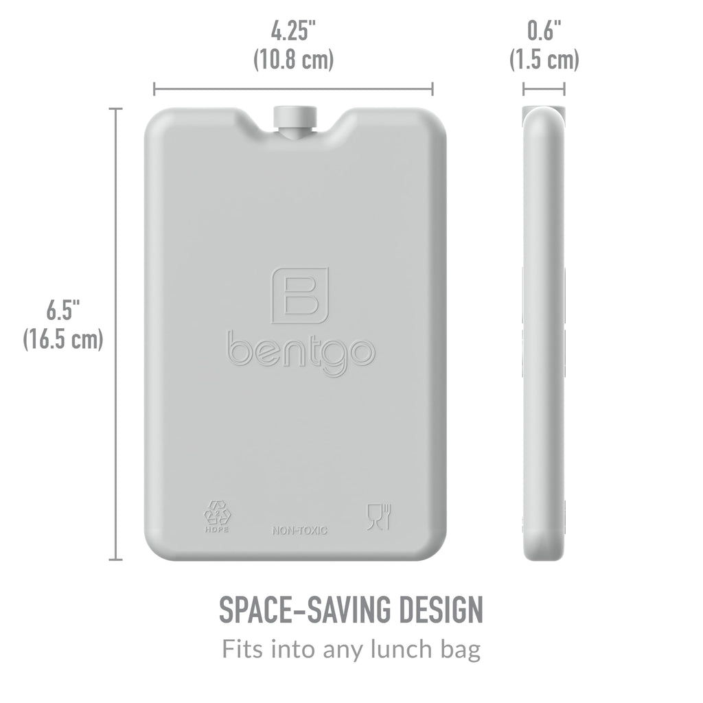 Bentgo Ice Lunch Chillers - Ultra-Thin Ice Packs Perfect for Everyday Use in Lunch Bags, Lunch Boxes and Coolers - 4 Pack (Gray)