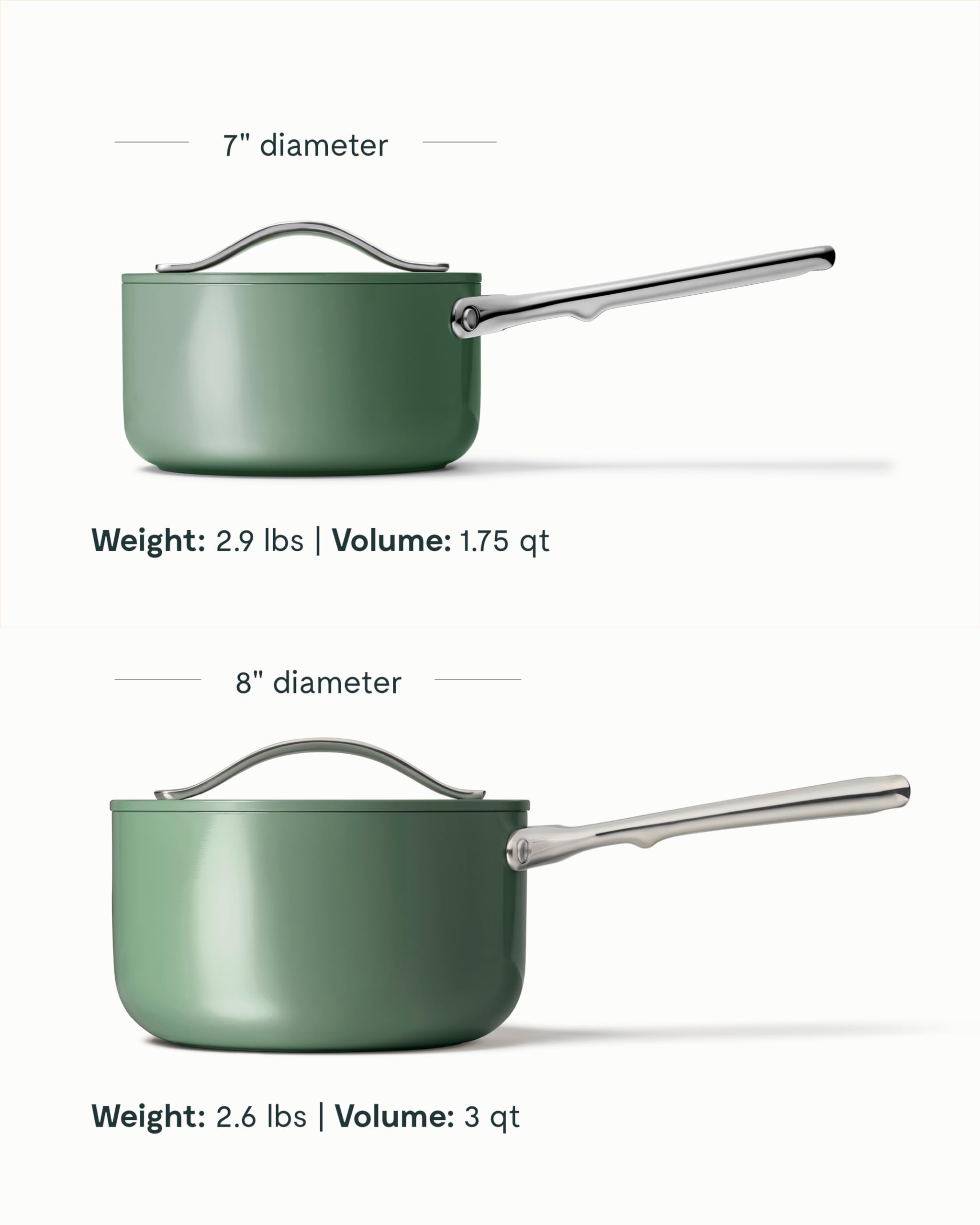 Caraway Nonstick Ceramic Sauce Pan with Lid (3 qt) - Non Toxic, PTFE & PFOA Free - Oven Safe & Compatible with All Stovetops (Gas, Electric & Induction) - Cream