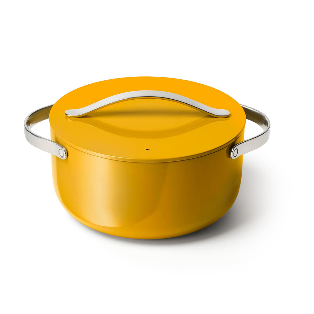 Caraway Dutch Oven Pot with Lid (6.5 qt, 10.5") - Non-Stick Ceramic Coating - Free From Forever Chemicals - Oven Safe & Stovetop Agnostic - Cream