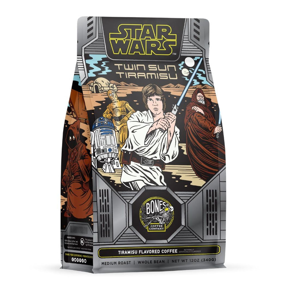 Bones Coffee Company Star Wars Wookiee Cookie Chocolate Chip Cookie Flavored Coffee, Medium Roast Low Acid Arabica Beans Compatible with Auto drip and French Press Coffee Maker, 12 Oz Ground