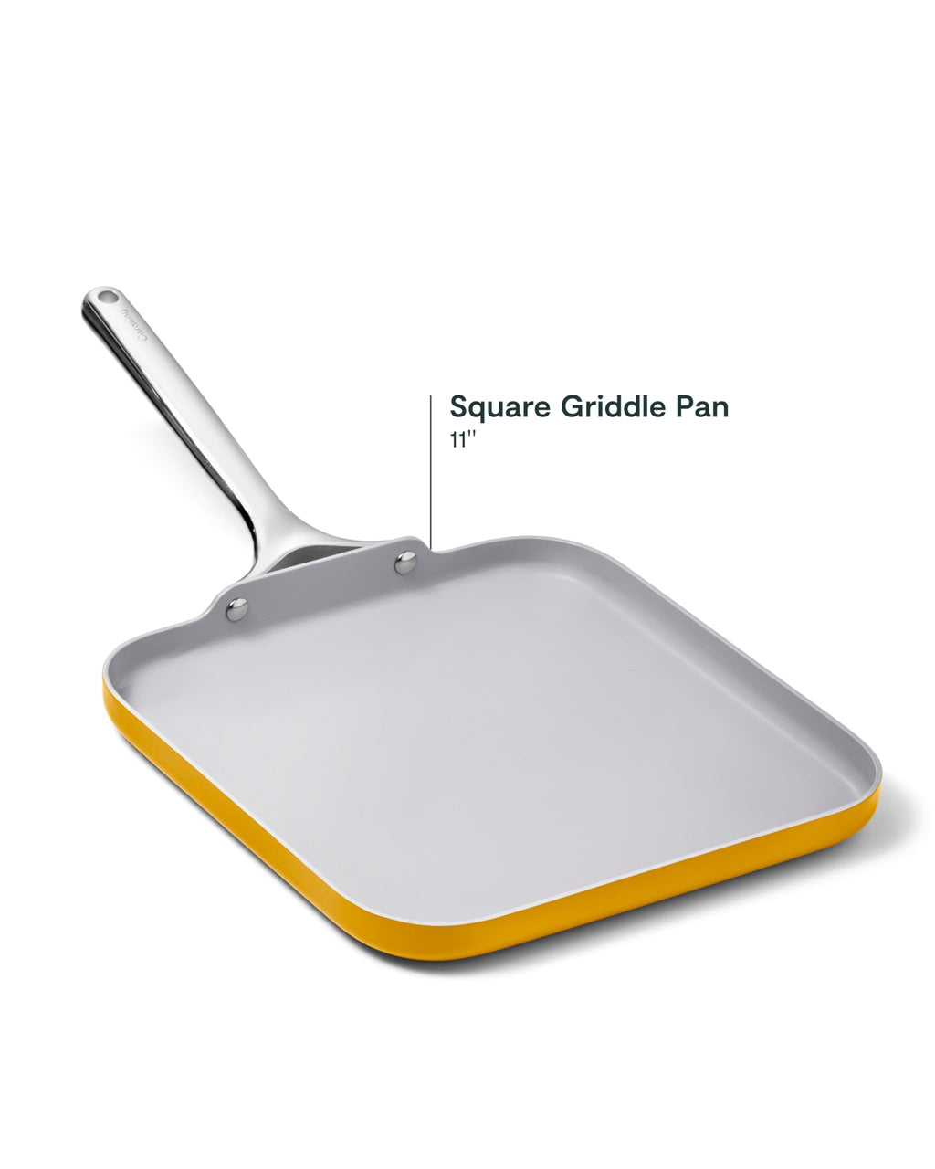 Caraway Square Griddle Pan - 11” Square Pan - Non-Stick Ceramic Coated - Non Toxic, PTFE & PFOA Free - Oven Safe & Compatible with All Stovetops - Gray