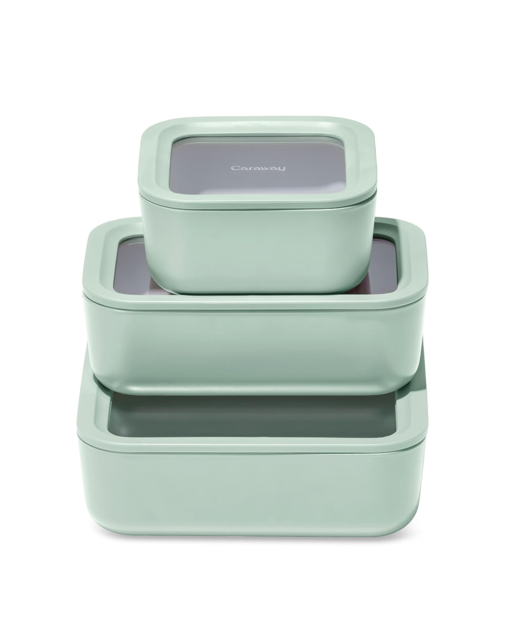 Caraway 13pc Glass Food Storage Container Set - Easy to Store, Non Toxic Lunch Box - with Glass Lids - Includes Storage Organizer - Cream
