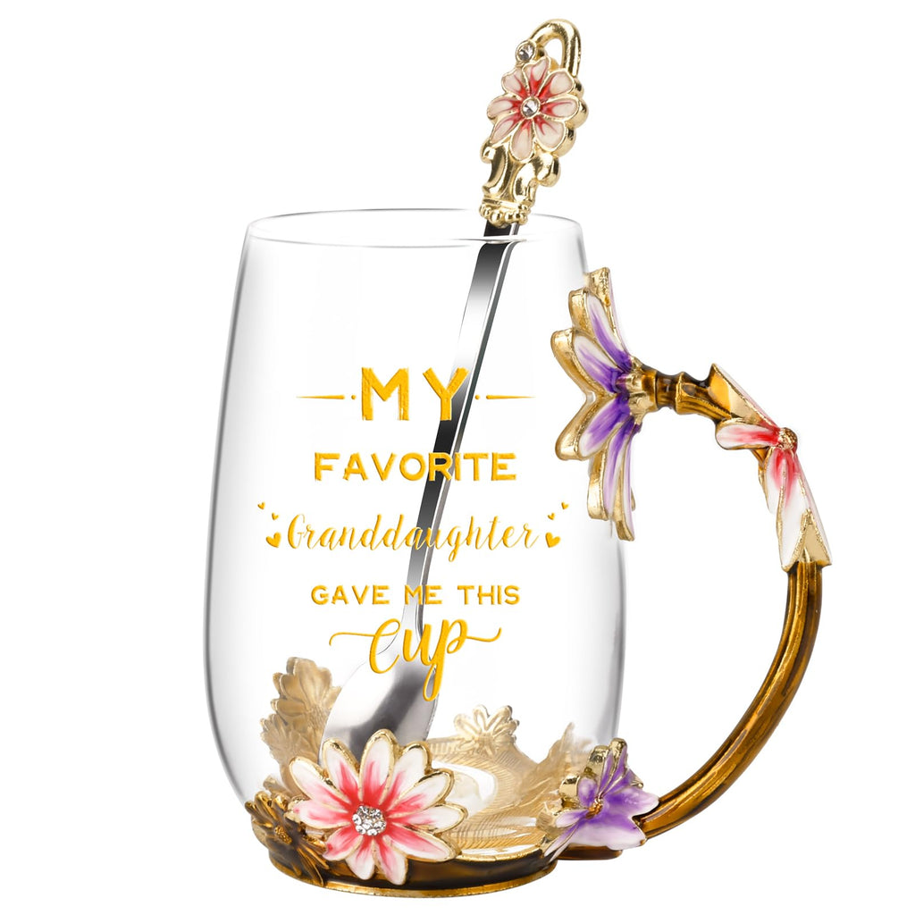 OEAGO Gifts for Mom Women Mothers Day Valentines Day Gifts Glass Coffee Enamels Mug Best Birthday Valentine's for Her Girlfriend Wife from Daughter Son Tea Cup Christmas Stocking Stuffers