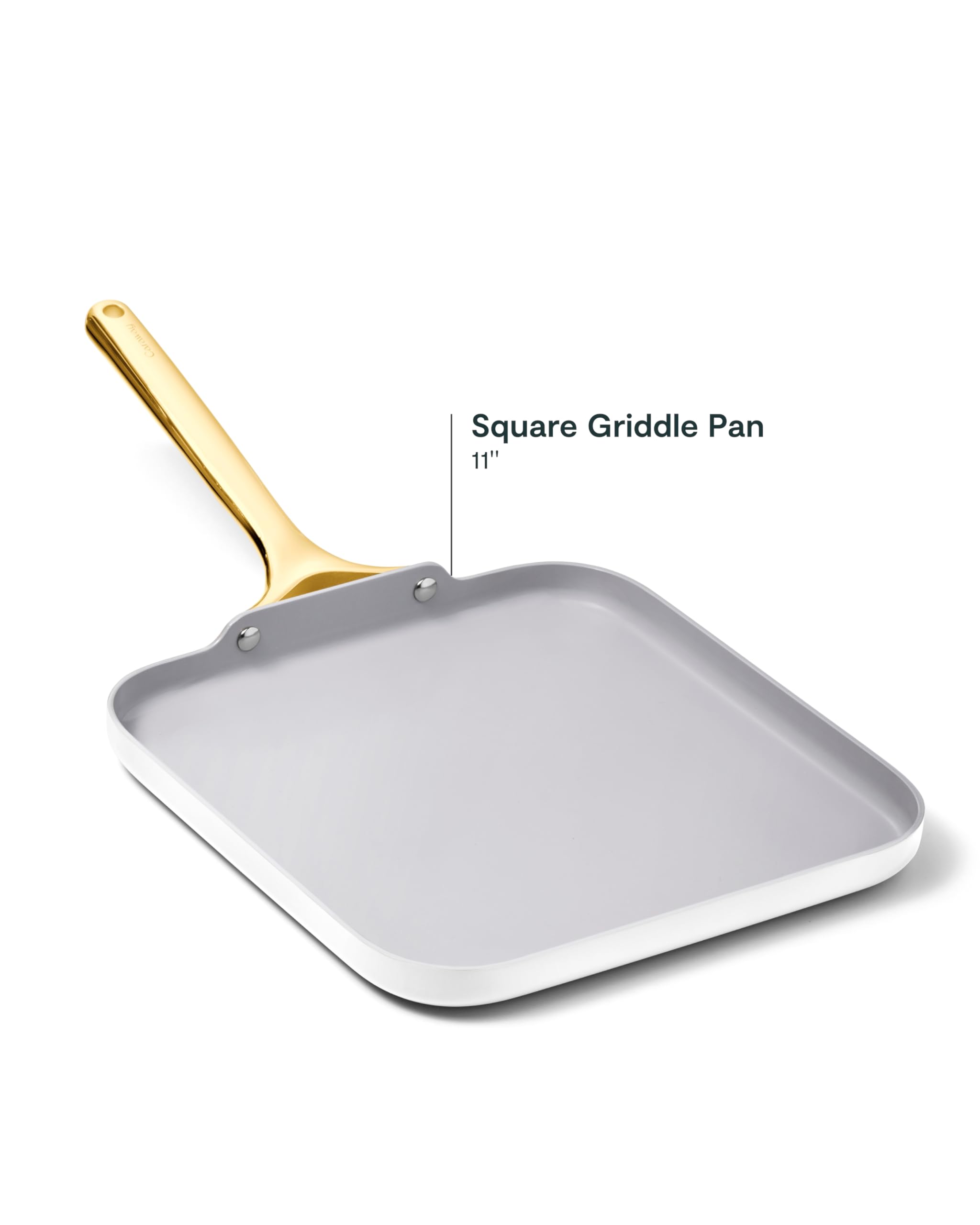 Caraway Square Griddle Pan - 11” Square Pan - Non-Stick Ceramic Coated - Non Toxic, PTFE & PFOA Free - Oven Safe & Compatible with All Stovetops - Gray