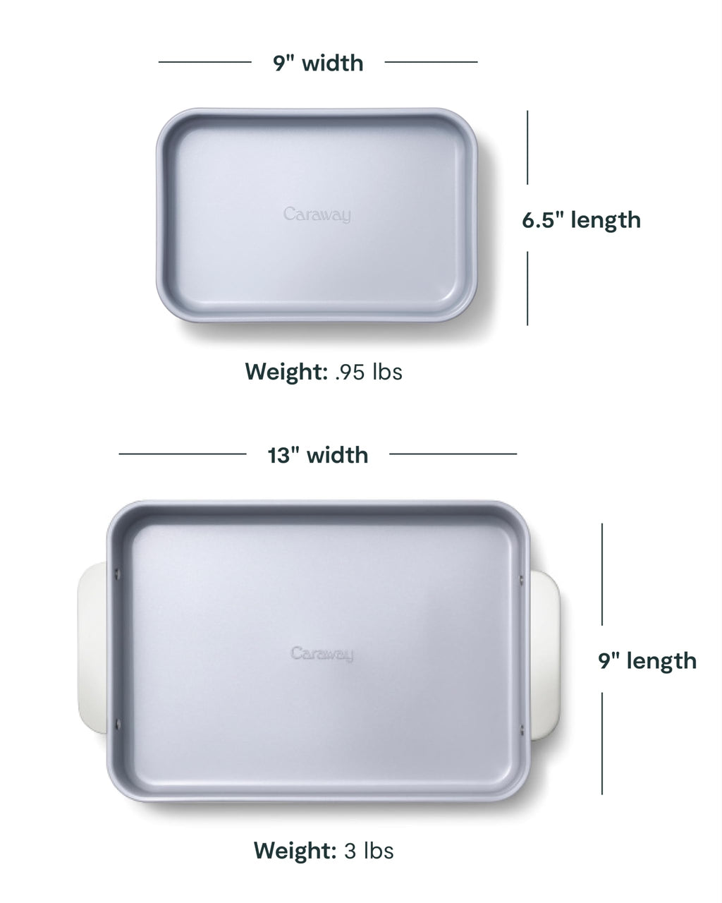 Caraway Non-Stick Ceramic 9”x13” Rectangle Pan - Naturally Slick Ceramic Coating - Non-Toxic, PTFE & PFOA Free - Perfect for Brownies, Lasagnas, and More - Cream