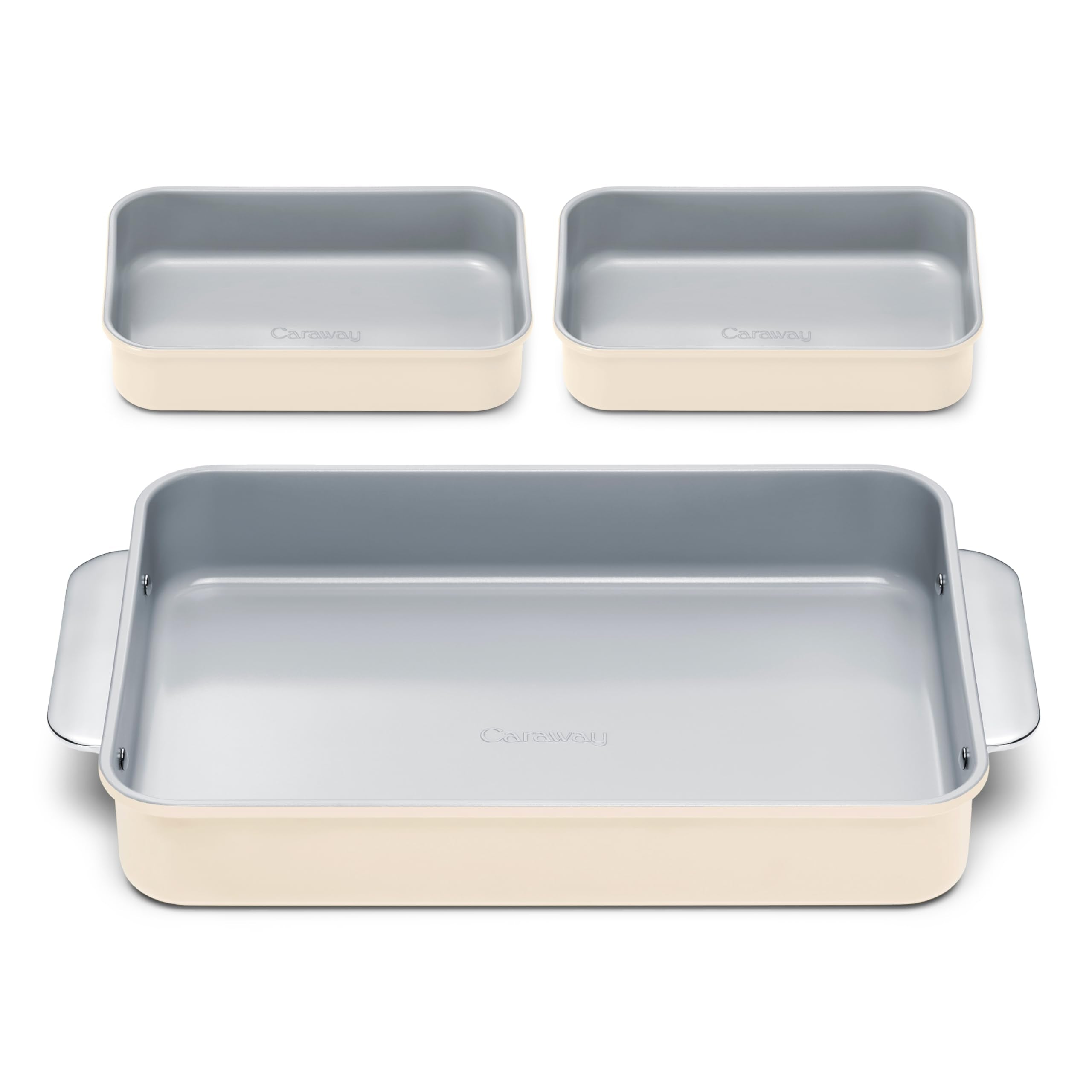 Caraway Non-Stick Ceramic 9”x13” Rectangle Pan - Naturally Slick Ceramic Coating - Non-Toxic, PTFE & PFOA Free - Perfect for Brownies, Lasagnas, and More - Cream