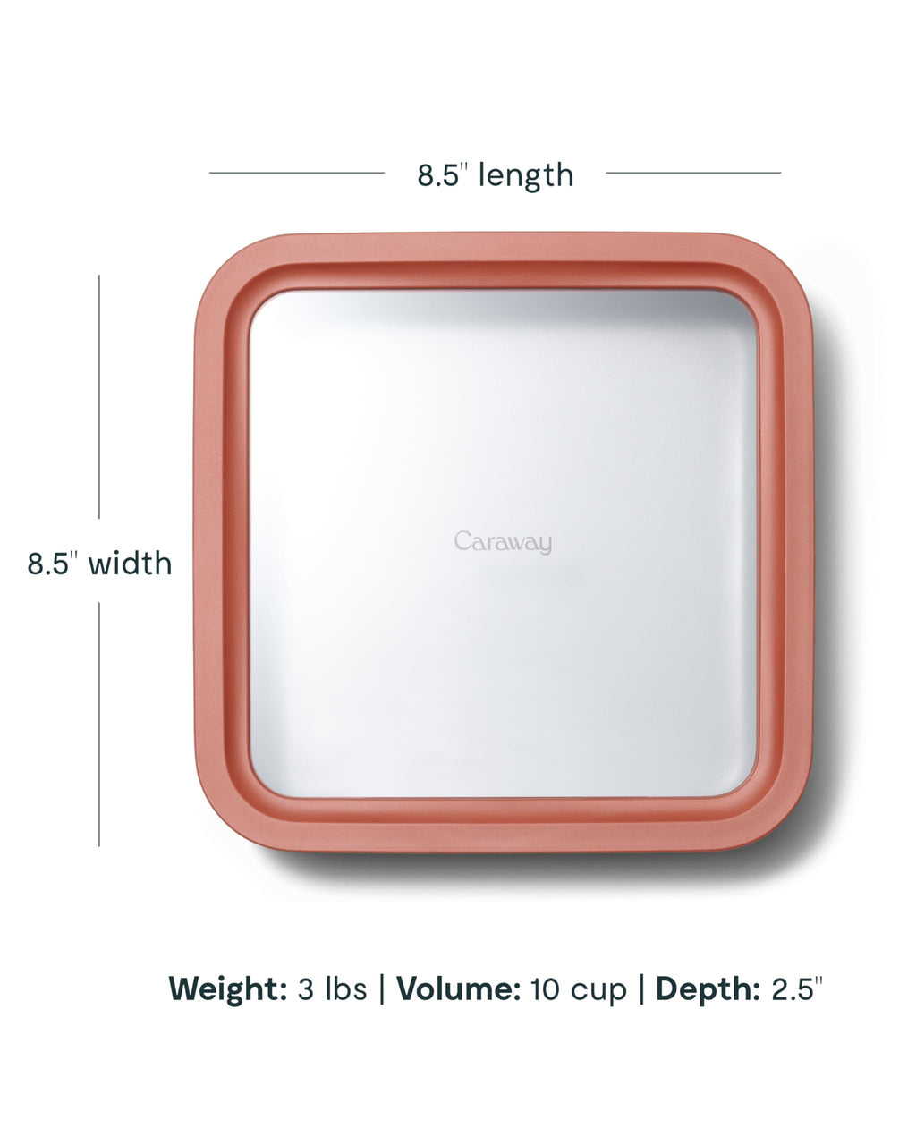 Caraway Glass Food Storage - 6.6 Cup Glass Container - Ceramic Coated Food Container - Non Stick Lunch Box Container with Lids - Dishwasher, Oven, & Microwave Safe - Cream
