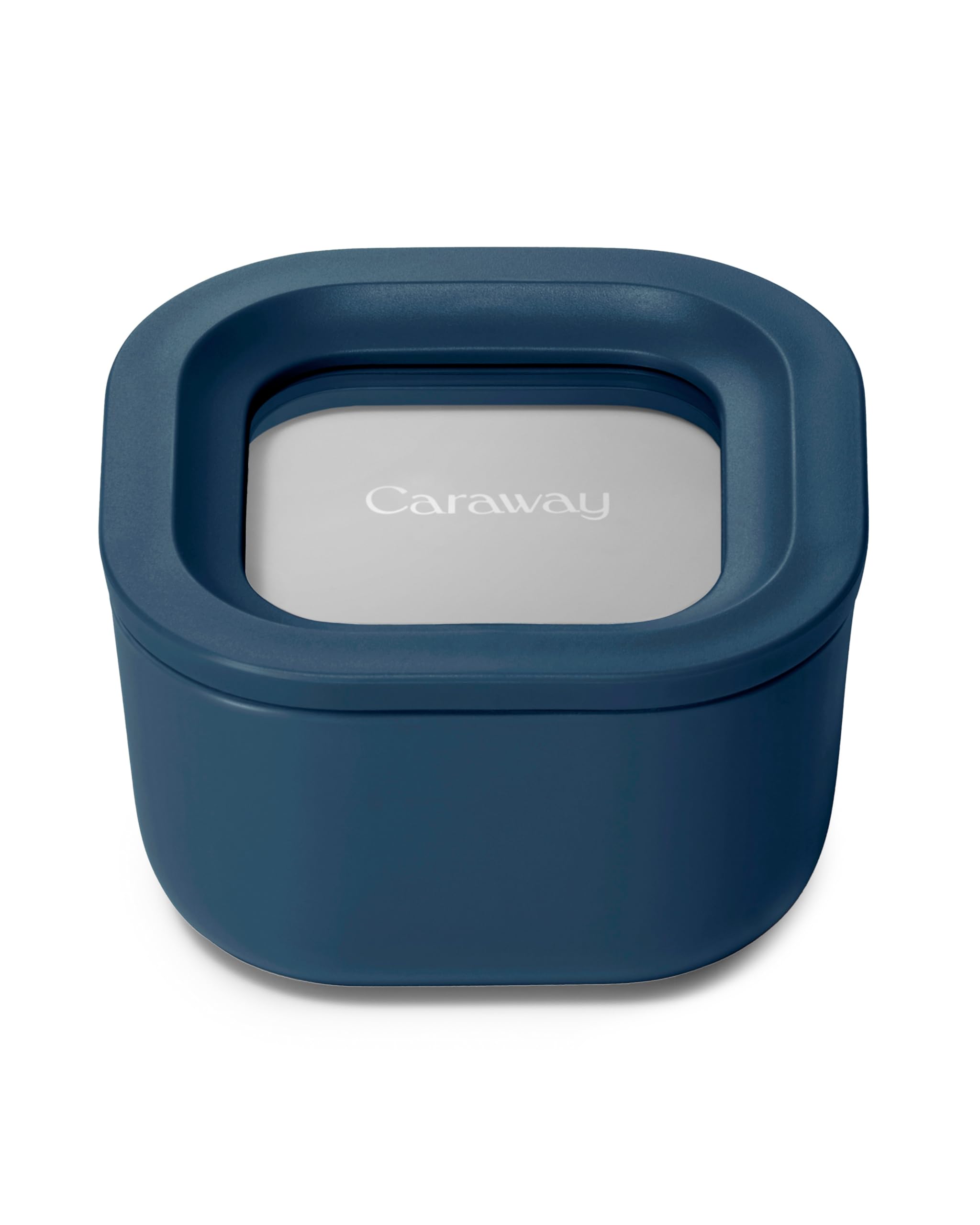 Caraway Glass Food Storage - 6.6 Cup Glass Container - Ceramic Coated Food Container - Non Stick Lunch Box Container with Lids - Dishwasher, Oven, & Microwave Safe - Cream