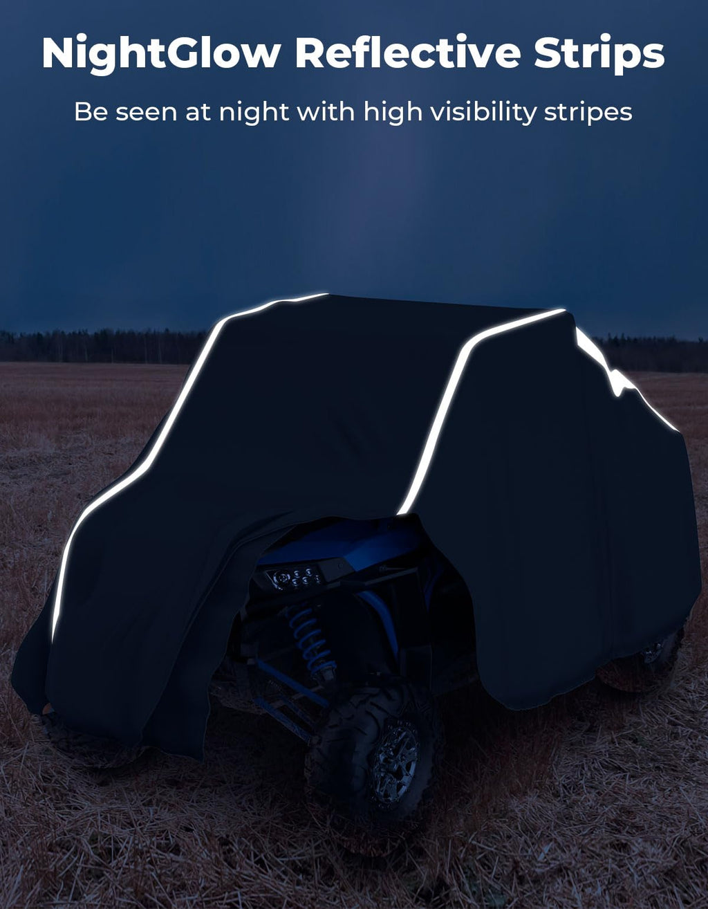KEMIMOTO UTV Cover 2 Seater All-Weather Protection, Compatible with Polaris Ranger XP 1000/ Mule/Pioneer/Wolverine/CFMOTO UForce, Ranger Cover 2-3 Seater PU Oxford Cloth Windproof Medium Size