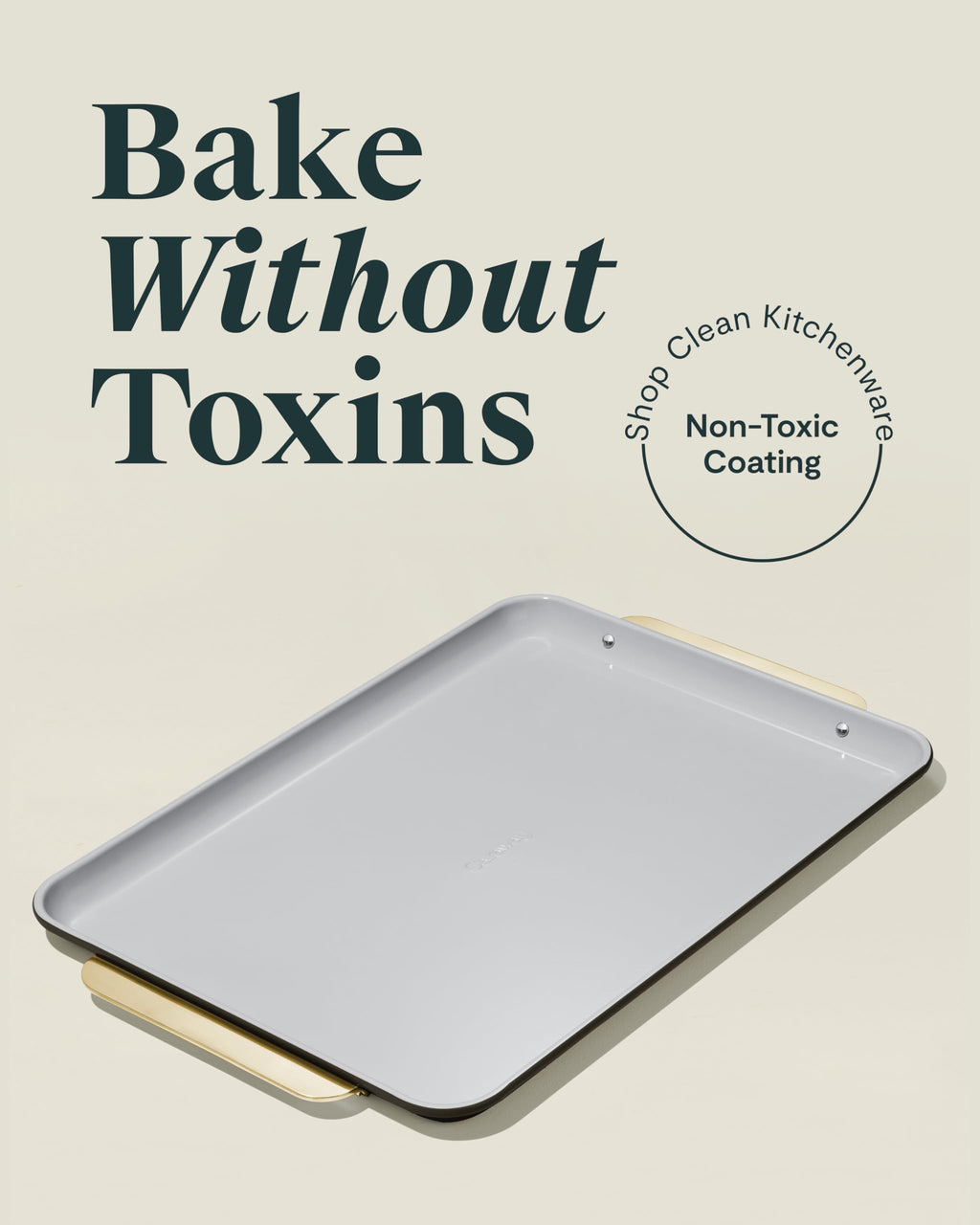 Caraway Non-Stick Ceramic Medium Baking Sheet Duo - Naturally Slick Ceramic Coating - Non-Toxic, PTFE & PFOA Free - Perfect for Baking, Roasting, and More - Medium (15" x 10") - Cream