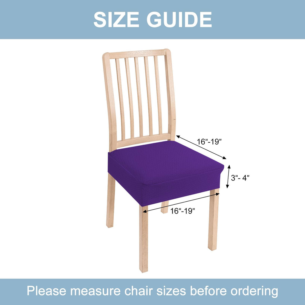 Smiry Stretch Jacquard Seat Covers for Dining Room Chairs Set of 6, Removable Washable Chair Seat Protector Slipcovers, No Rear Covers, Beige