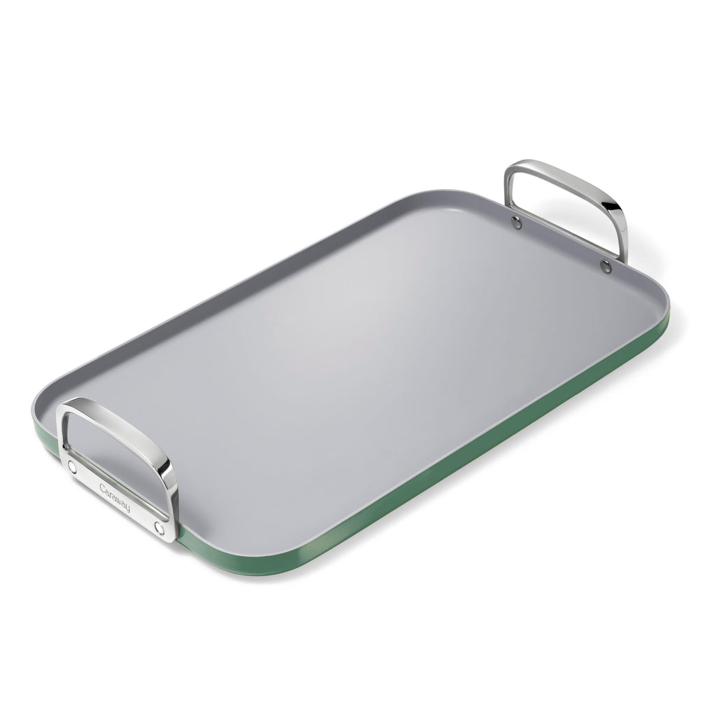 Caraway Double Burner Griddle - 19x12” Griddle Pan - Non-Stick Ceramic Coated - Non Toxic, PTFE & PFOA Free - Oven Safe & Compatible with All Stovetops - Cream
