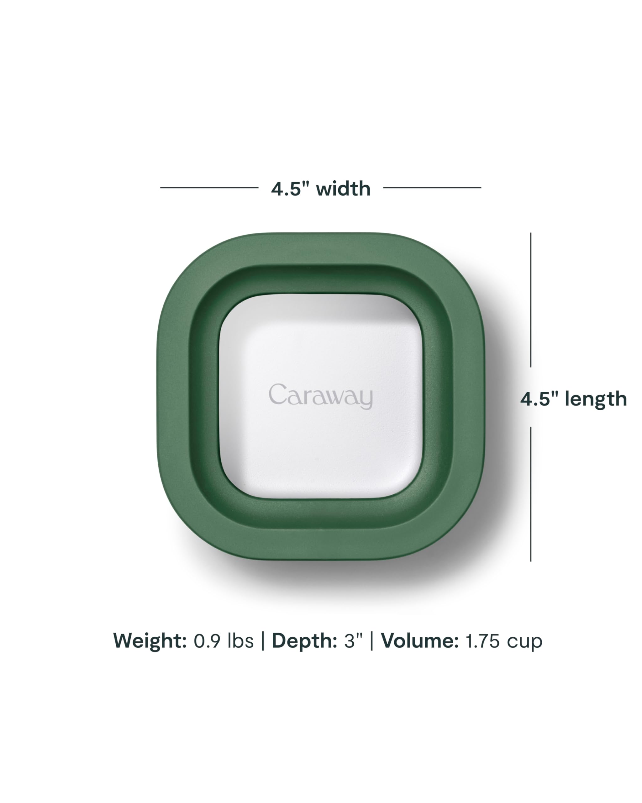 Caraway Glass Food Storage - 6.6 Cup Glass Container - Ceramic Coated Food Container - Non Stick Lunch Box Container with Lids - Dishwasher, Oven, & Microwave Safe - Cream