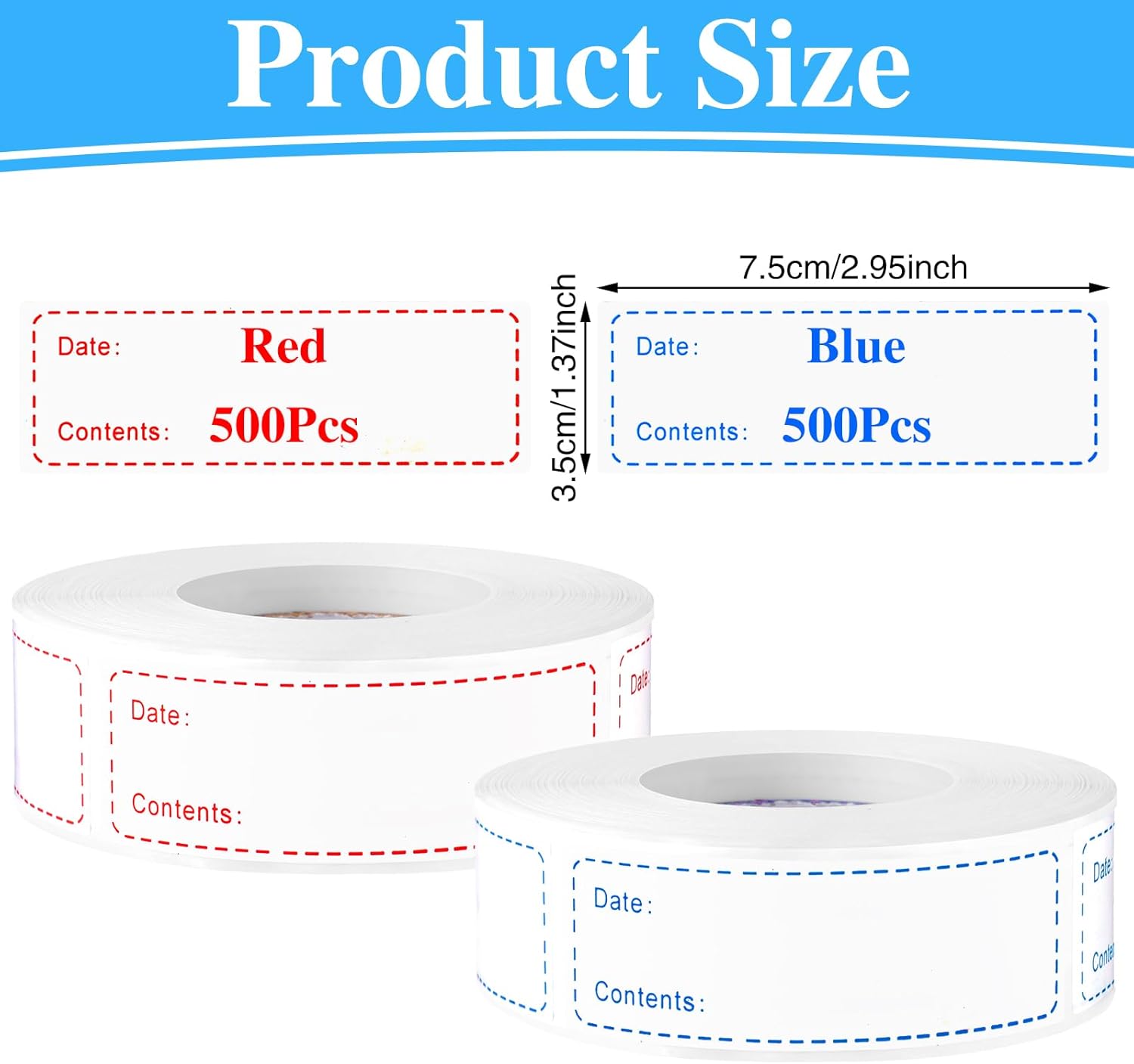 1000Pcs Removable Freezer Labels,1 x 3 Inch Food Labels for Food Containers Food Date Stickers Refrigerator Food Storage Labels Easy Clean No Residue