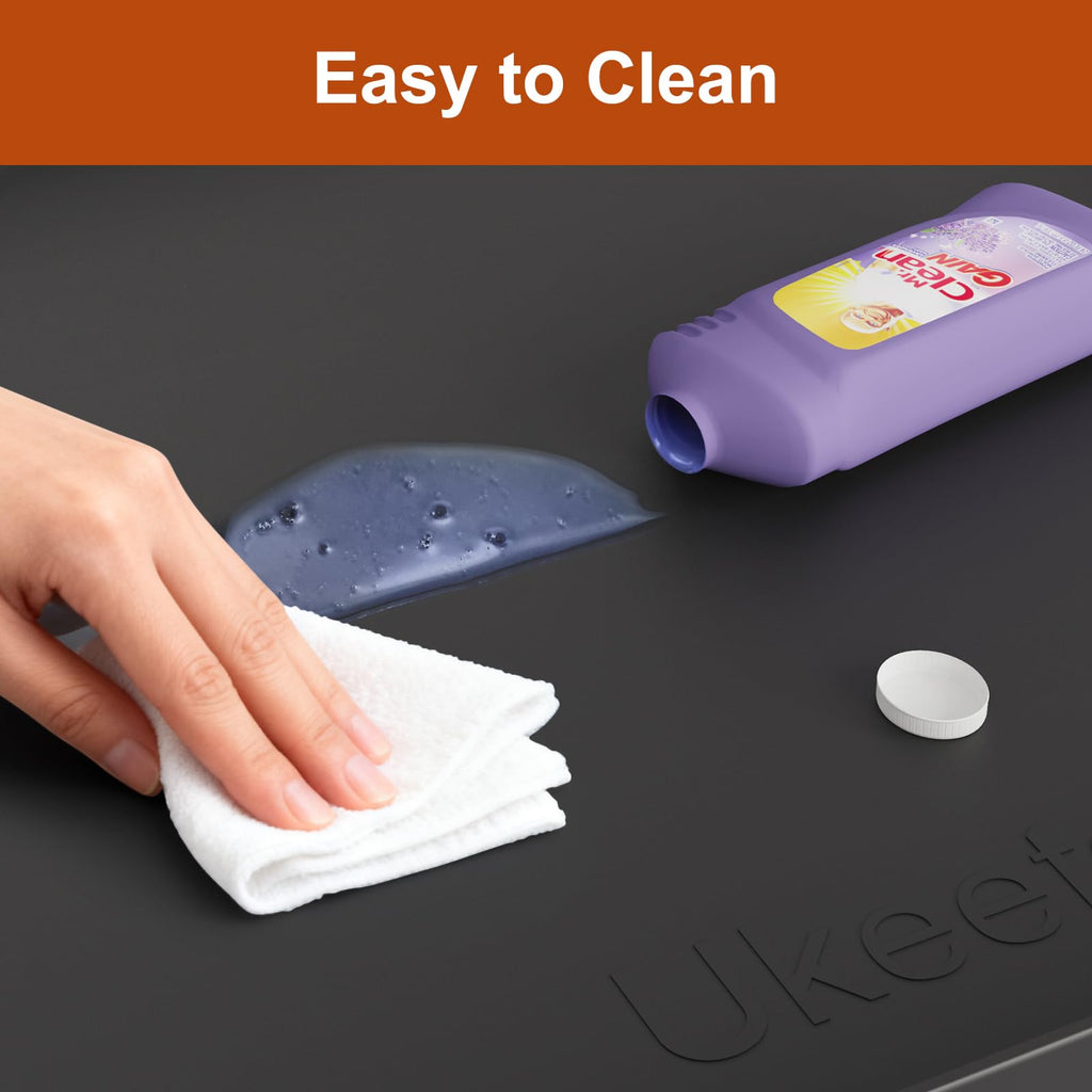 Extra Thick Silicone Mat Waterproof with Raised Edge 34" x 22", Under Sink Mat for Kitchen & Bathroom, Kitchen Cabinet Liner, Multi-Purpose for Storage & Protection, Gray