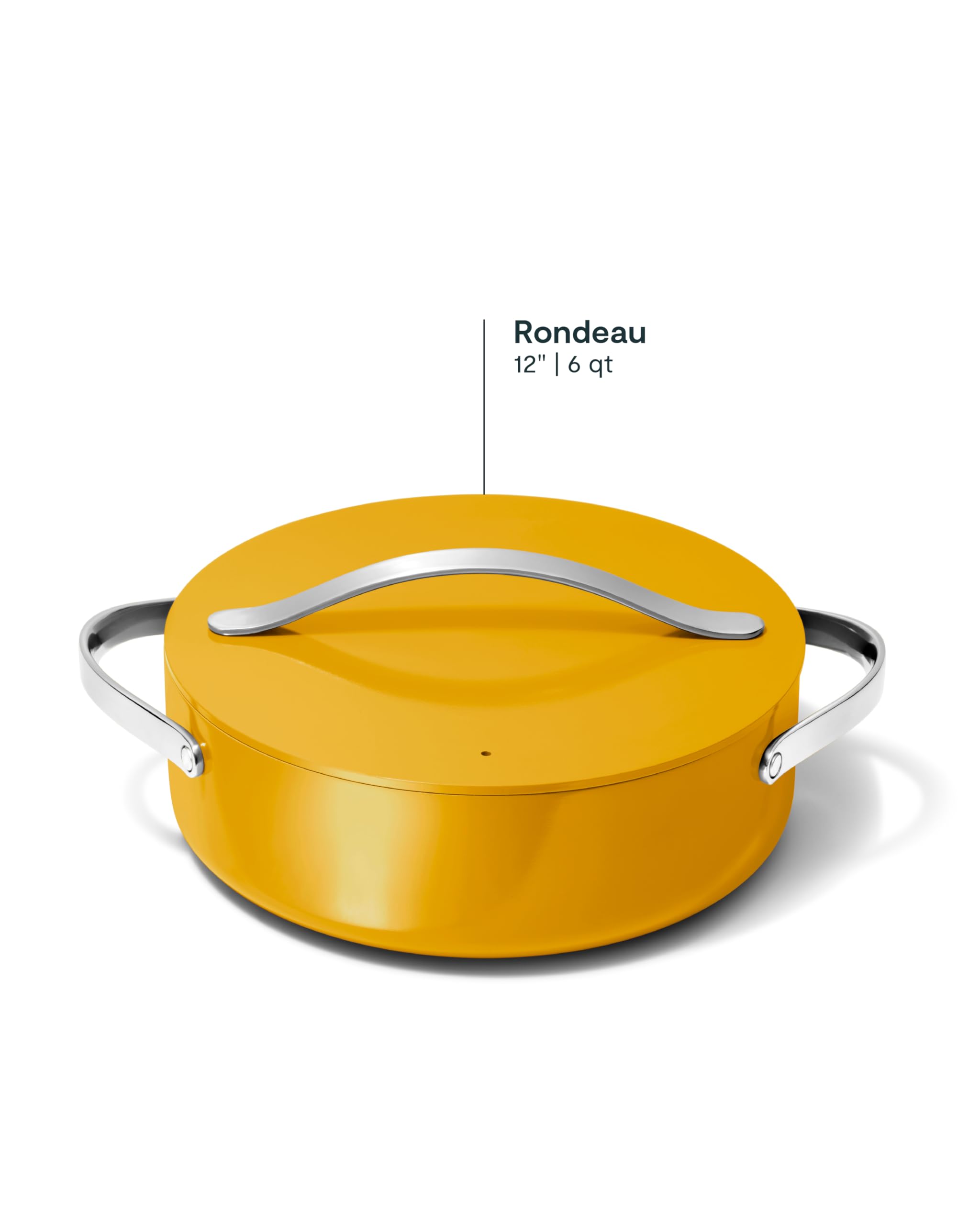 Caraway Rondeau - 6 Qt Non-Stick Pan with Lid - Free From Forever Chemicals - Perfect for Searing, Braising, & Roasting - Cream