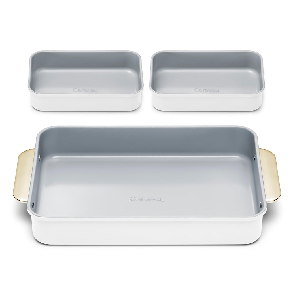 Caraway Non-Stick Ceramic 9”x13” Rectangle Pan - Naturally Slick Ceramic Coating - Non-Toxic, PTFE & PFOA Free - Perfect for Brownies, Lasagnas, and More - Cream
