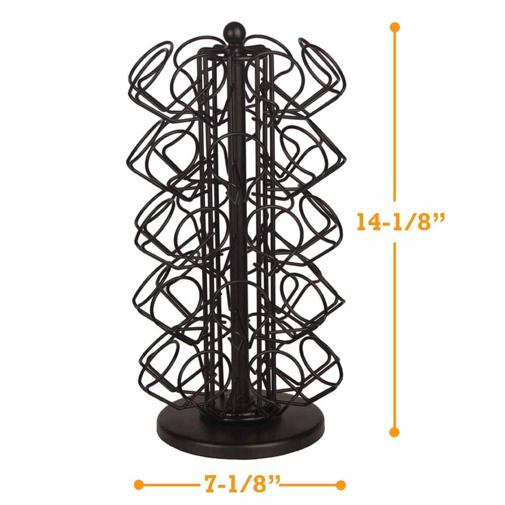 K Cup Holders,K Cup Holder, K Cups Holder,K Cup Carousel, Coffee Pods Holder Storage Organizer Stand,No Assembly Required,Black (Capacity of 40 Pods, Black)