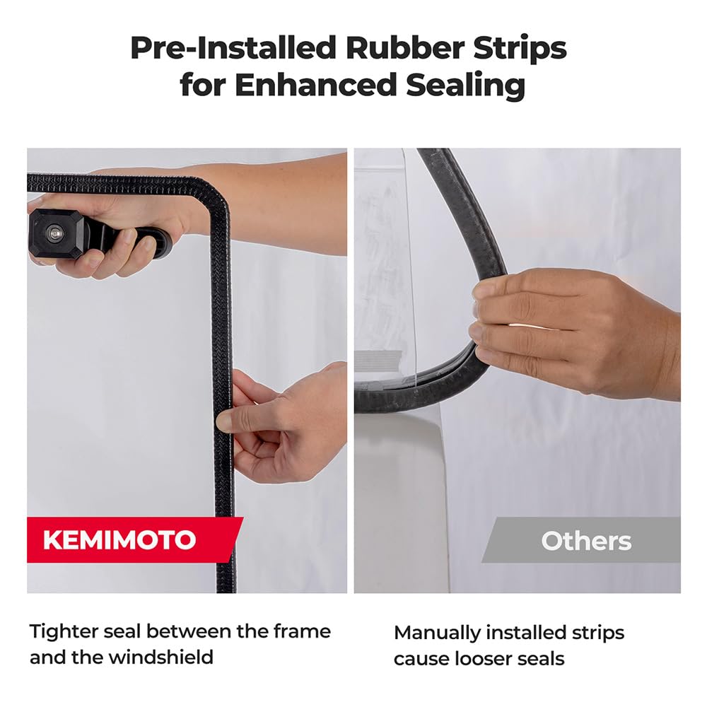 KEMIMOTO Hard Coated Rear Window, Pre-installed Back Windshield Compatible with Polaris Ranger XP 1000/Crew 2017-2026, Polaris Ranger 1000/Crew 2020-2026, Ranger XP 900/Crew 2013-2019