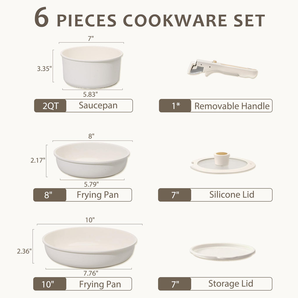 CAROTE 21pcs Pots and Pans Set, Nonstick Cookware Set Detachable Handle, Induction Kitchen Cookware Sets Non Stick with Removable Handle, RV Cookware Set, Gold and Purple