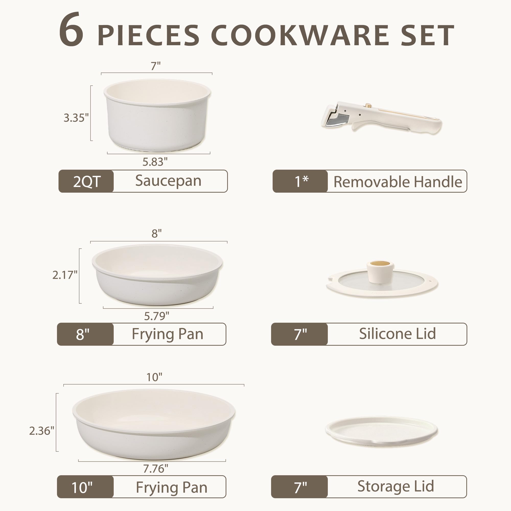 CAROTE 21pcs Pots and Pans Set, Nonstick Cookware Set Detachable Handle, Induction Kitchen Cookware Sets Non Stick with Removable Handle, RV Cookware Set, Gold and Purple