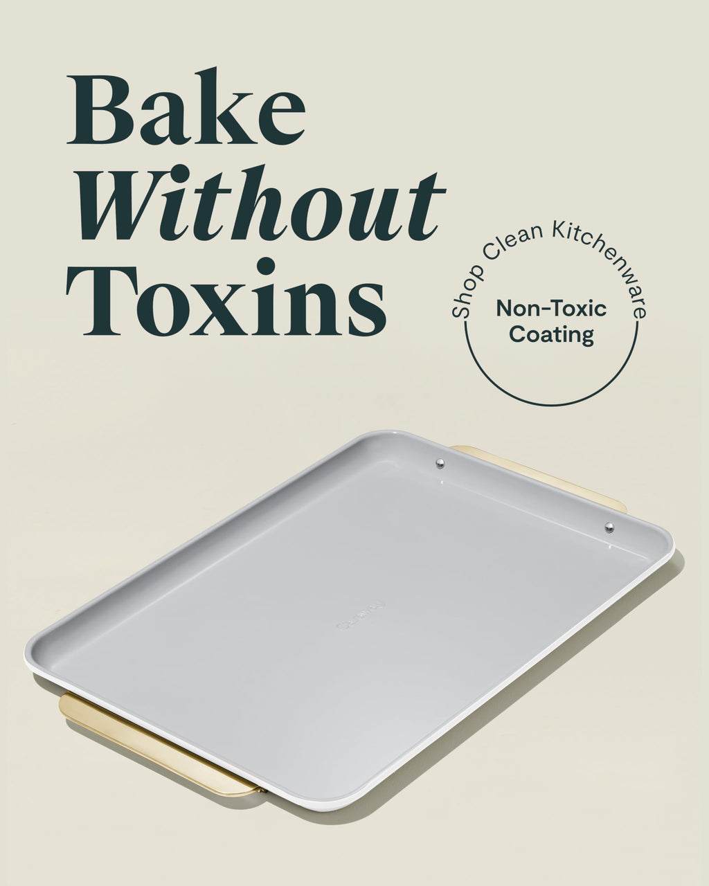 Caraway Non-Stick Ceramic Medium Baking Sheet Duo - Naturally Slick Ceramic Coating - Non-Toxic, PTFE & PFOA Free - Perfect for Baking, Roasting, and More - Medium (15" x 10") - Cream