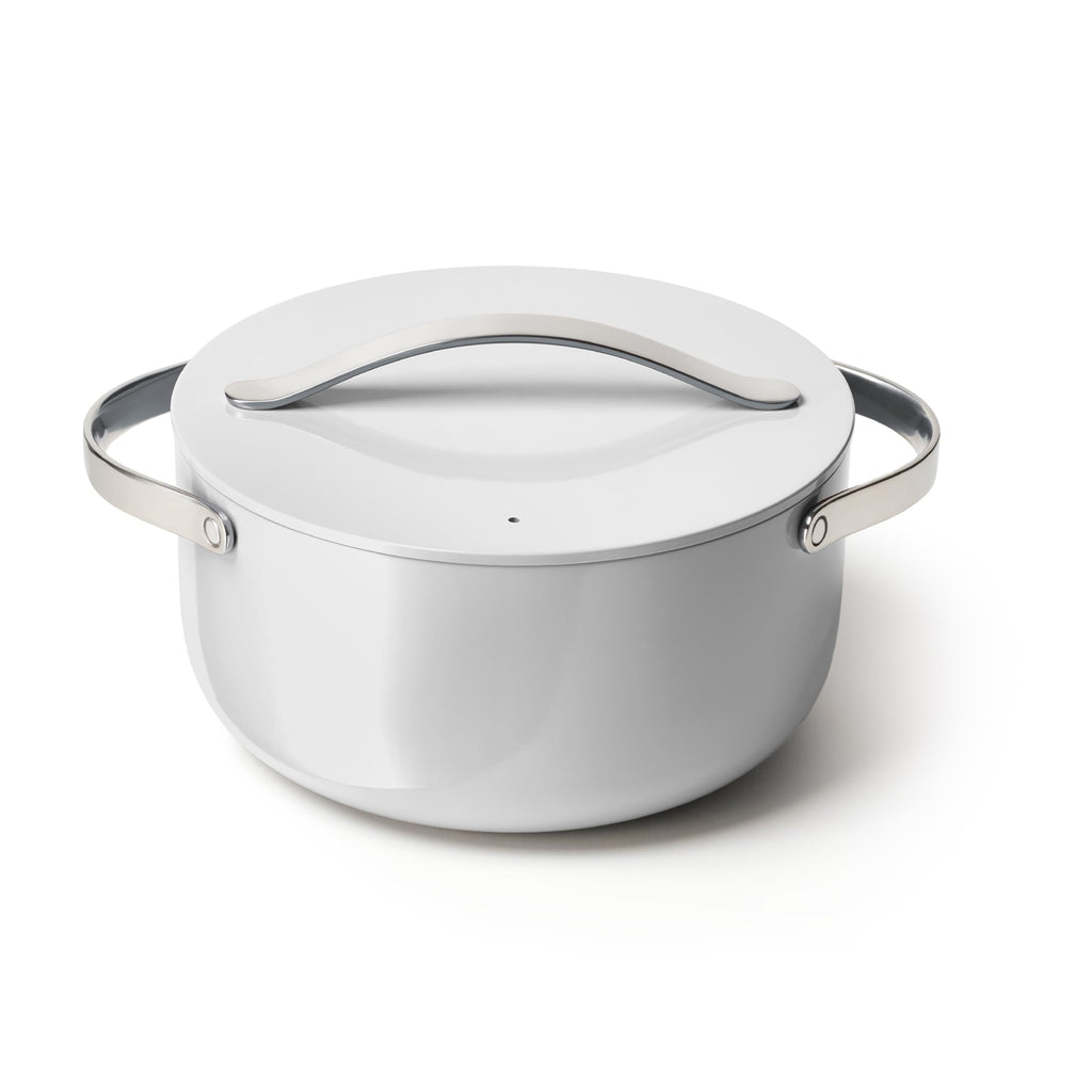 Caraway Dutch Oven Pot with Lid (6.5 qt, 10.5") - Non-Stick Ceramic Coating - Free From Forever Chemicals - Oven Safe & Stovetop Agnostic - Cream