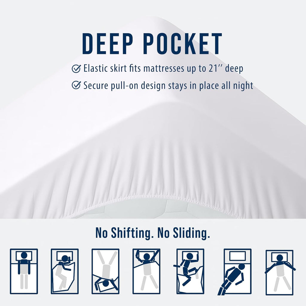 OLANLY Queen Quilted Fitted Mattress Pad – Soft Pillow Top Mattress Topper, Down Alternative Fill, Cooling Comfort Breathable Mattress Cover, Machine Washable Deep Pocket Mattress Protector, White