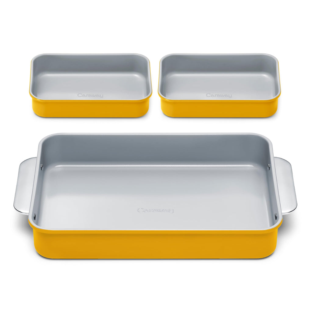 Caraway Non-Stick Ceramic 9”x13” Rectangle Pan - Naturally Slick Ceramic Coating - Non-Toxic, PTFE & PFOA Free - Perfect for Brownies, Lasagnas, and More - Cream