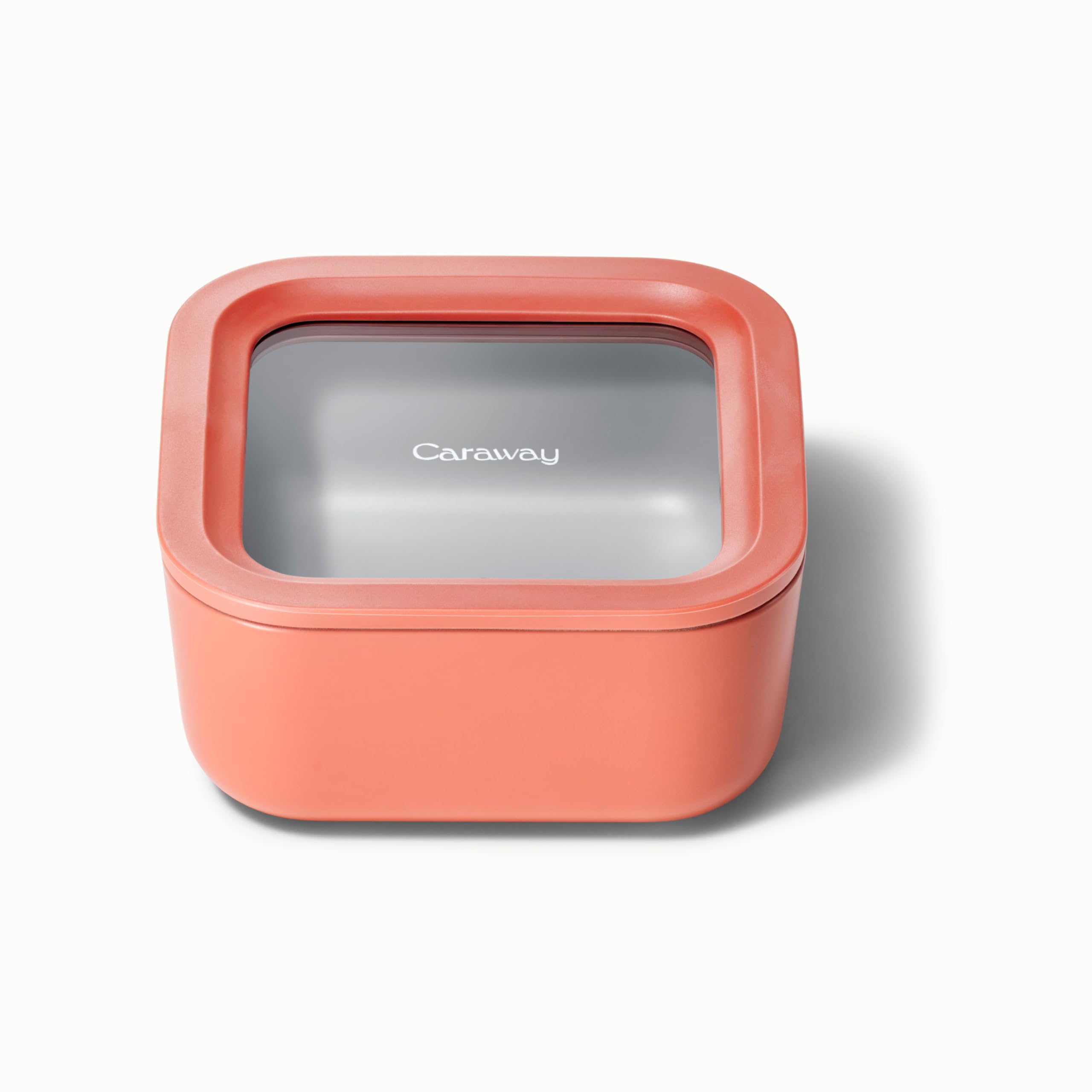 Caraway Glass Food Storage - 6.6 Cup Glass Container - Ceramic Coated Food Container - Non Stick Lunch Box Container with Lids - Dishwasher, Oven, & Microwave Safe - Cream