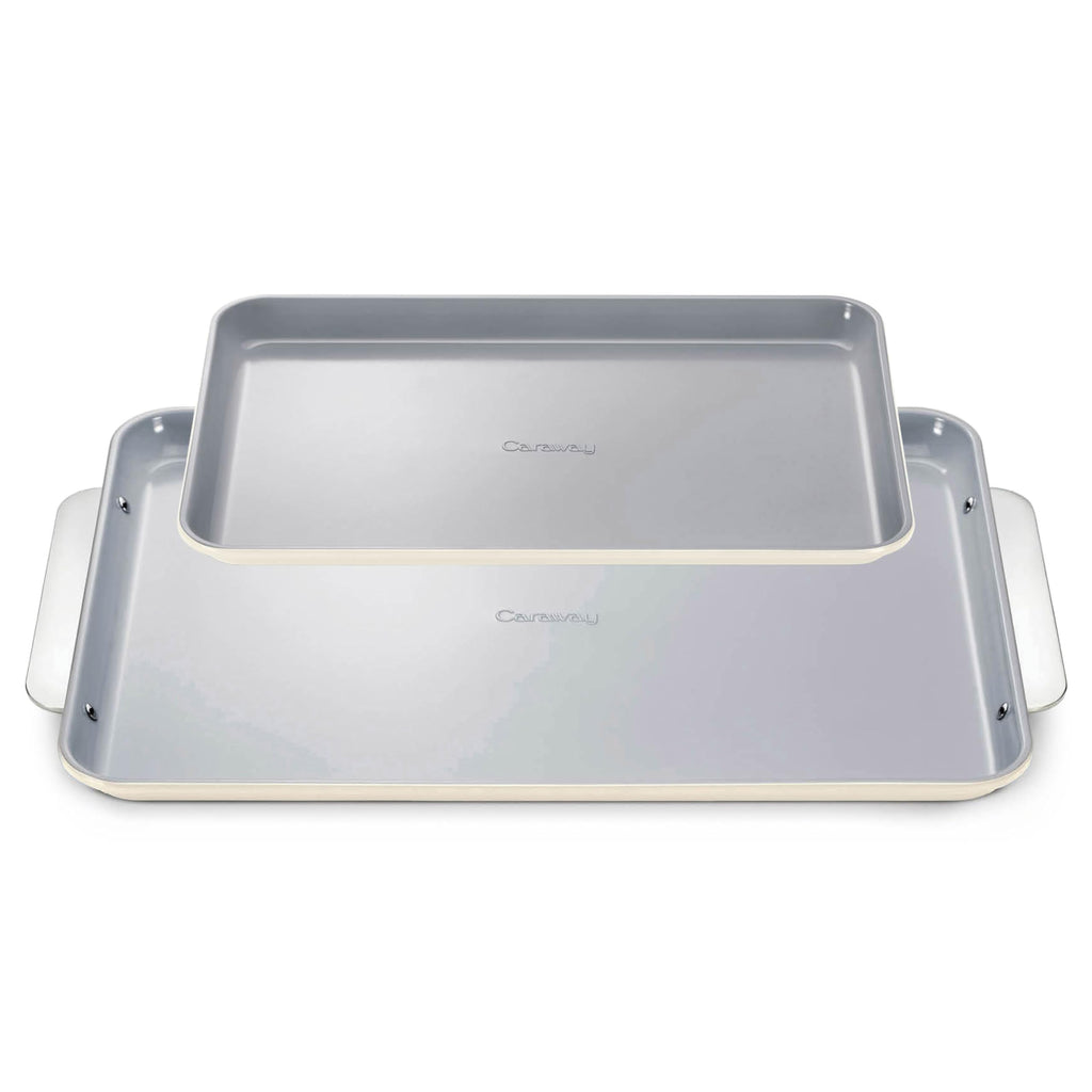 Caraway Nonstick Ceramic Small Baking Sheet (9x13”) – Non-Toxic, PTFE & PFOA Free – Oven Safe – Aluminized Steel Core – Mini Sheet Pan for Baking, Roasting & More - Cream