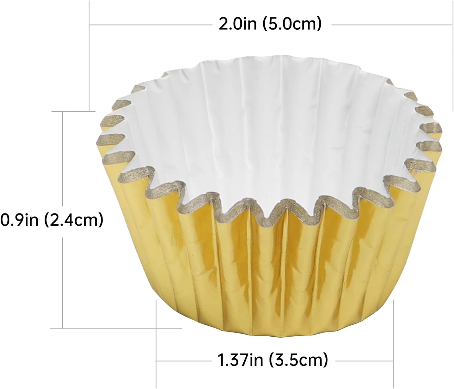 Non-Stick 400pcs Gold Mini Cupcake Liners for baking, Mini Size Foil muffin liners Cupcake Wrappers, Christmas Cupcake Liners for Christmas Decorations