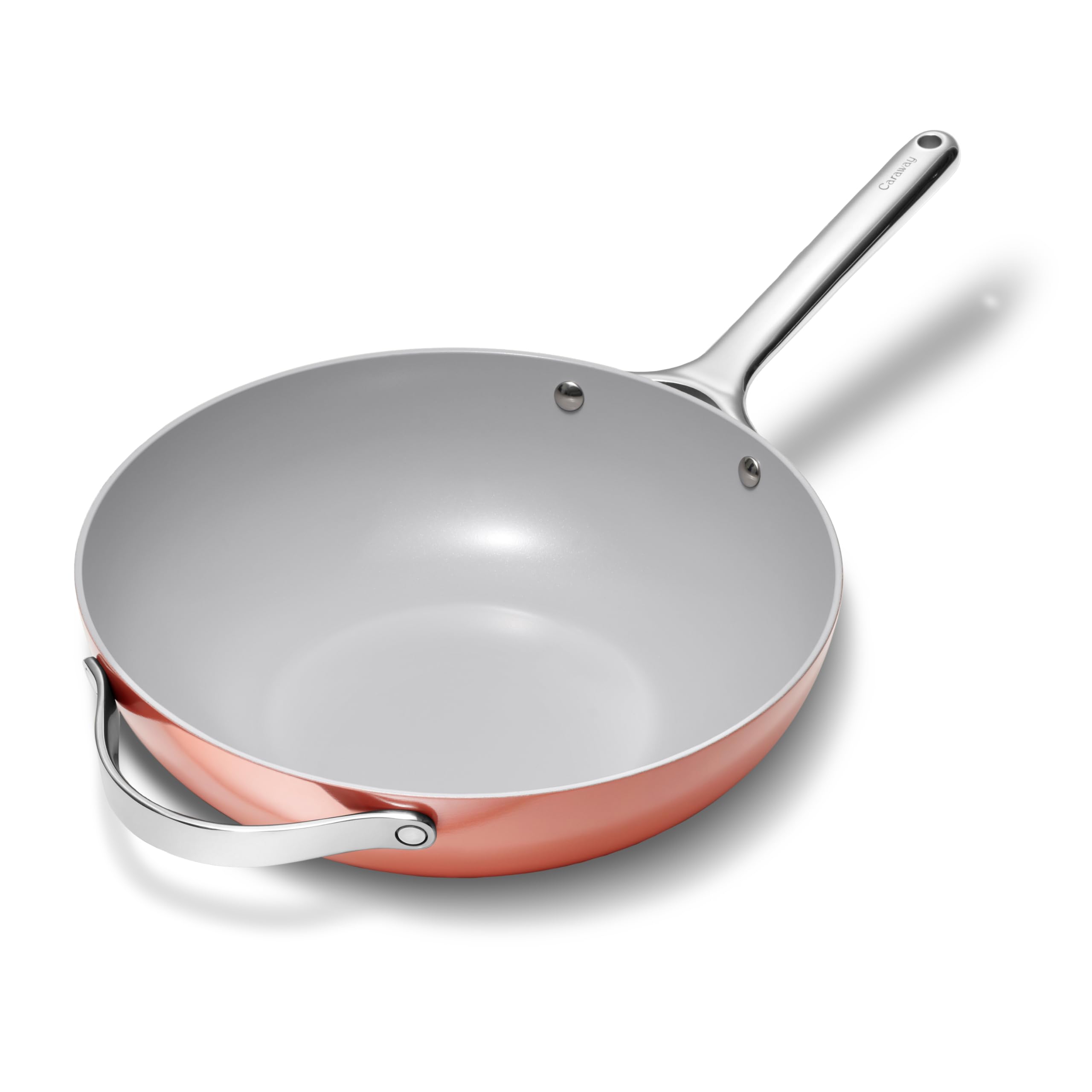 Caraway Non-Stick Stir Fry Pan - 12” Wok-Inspired Pan - Free From Forever Chemicals - High-Sloped Walls - Stainless Steel Handles - Navy