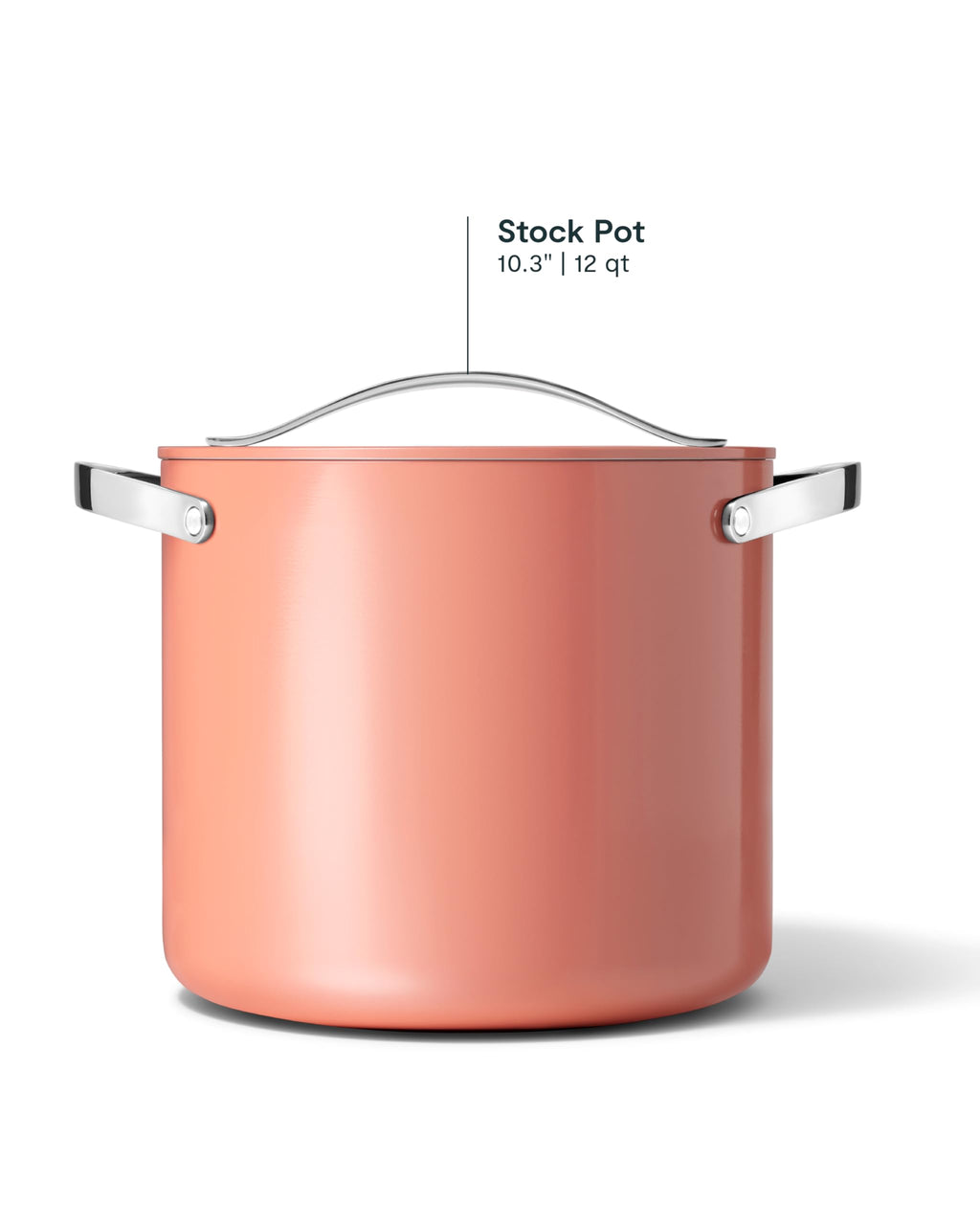Caraway Stock Pot - 12 Qt Ceramic Coated With Lid - Free From Forever Chemicals - Large for Bigger Batches - Cream