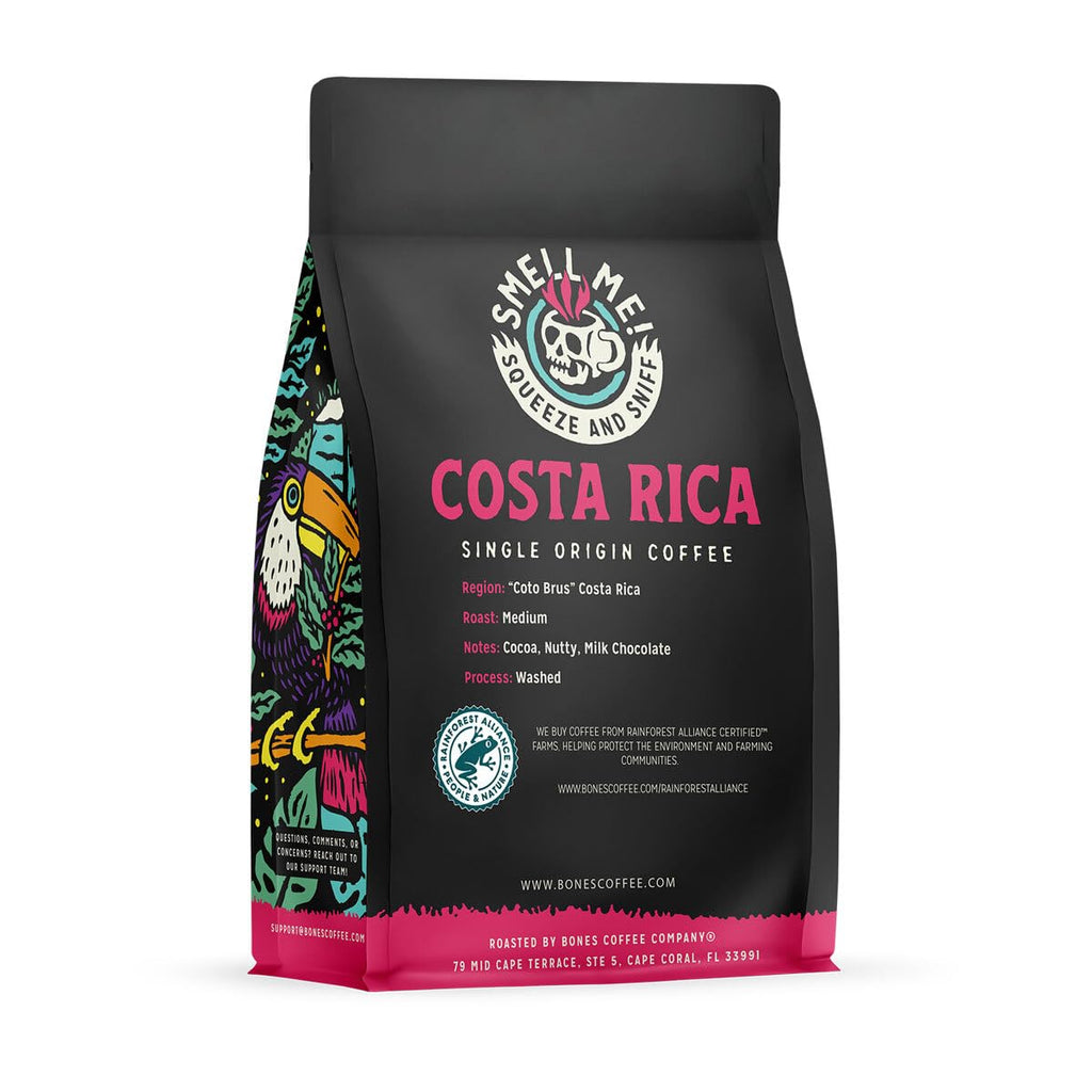 Bones Coffee Company Ethiopia Single-Origin, Citrus, Floral and Berries Notes, Whole Coffee Beans, Low Acid Medium Roast Arabica Beans Flavored Coffee, 12 oz Whole Bean