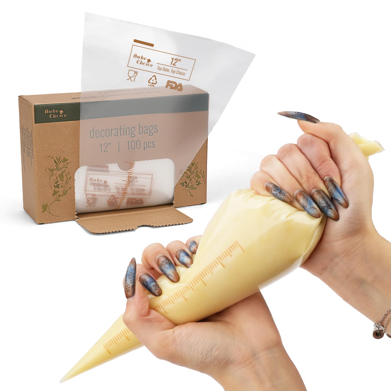 16 Inch Large Piping Bags, 100PCS Thickened Disposable Pastry Bags, Anti Burst Icing Bags for Cream Frosting, Non-slip Frosting Bags, Cake & Cookie Decorating Supplies