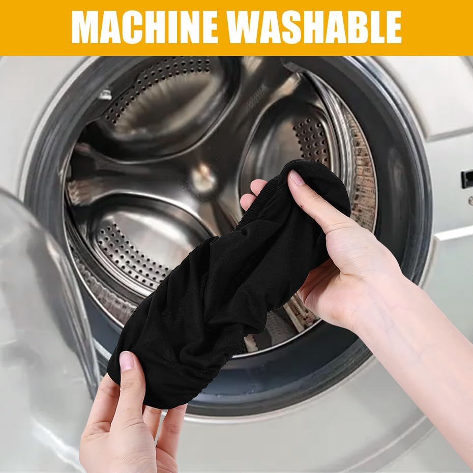 Smiry Stretch Printed Office Chair Armrest Covers, 2 Pcs Soft Fit Removable Washable Computer Desk Chair Arm Covers Protector, Black