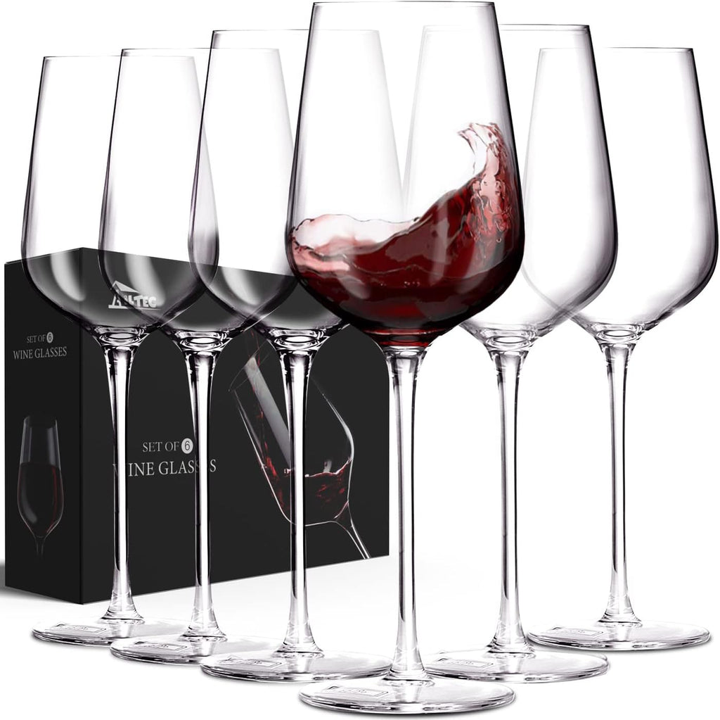8 pack Glass Food Storage Containers with Simply Lid,Wine Glasses Set of 6, Crystal Glass with Stem for Drinking