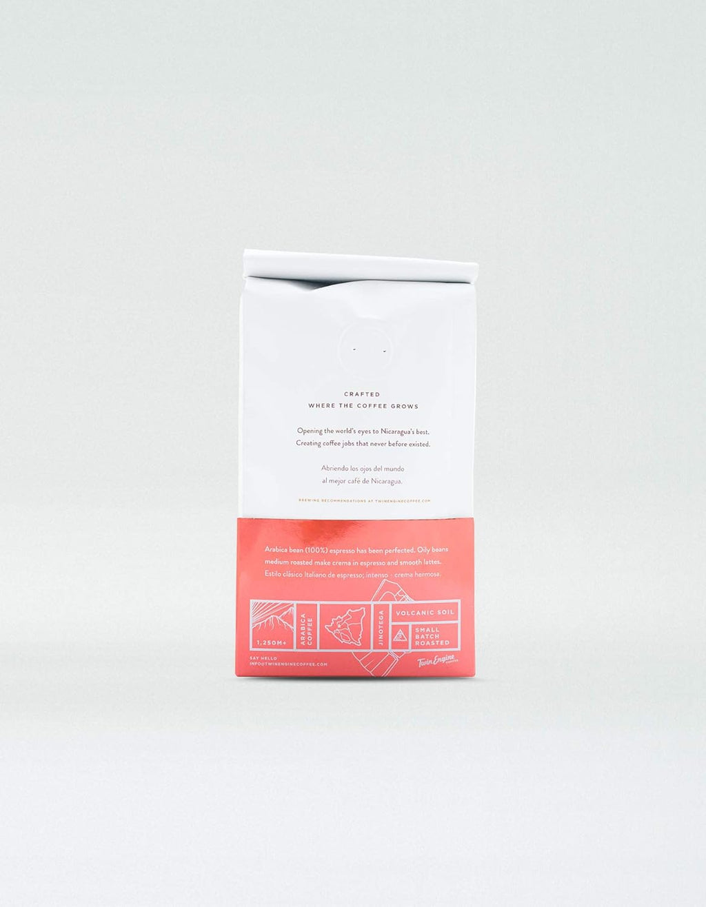 Twin Engine Coffee ESPRESSO - Espresso Roast, Whole Bean, Nicaraguan Coffee, 400g 14.1oz | Rich Specialty Grade Coffee packaged at the source | Nicaragua's Coffee