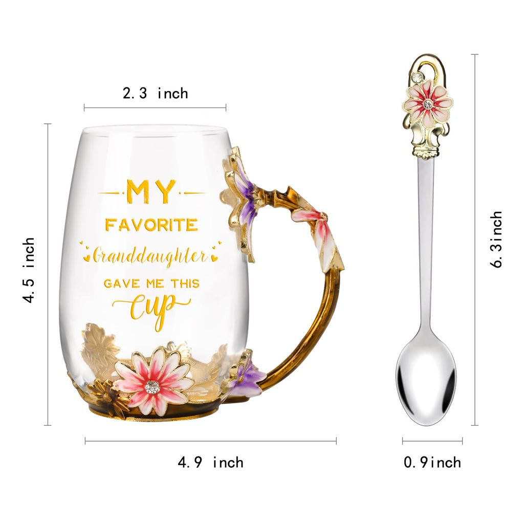 OEAGO Gifts for Mom Women Mothers Day Valentines Day Gifts Glass Coffee Enamels Mug Best Birthday Valentine's for Her Girlfriend Wife from Daughter Son Tea Cup Christmas Stocking Stuffers