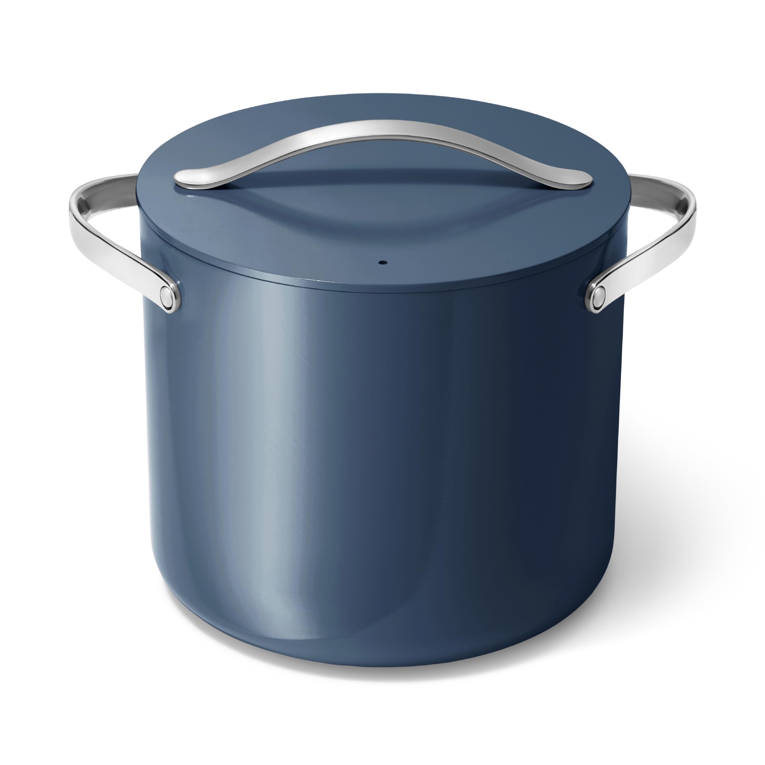 Caraway Stock Pot - 12 Qt Ceramic Coated With Lid - Free From Forever Chemicals - Large for Bigger Batches - Cream