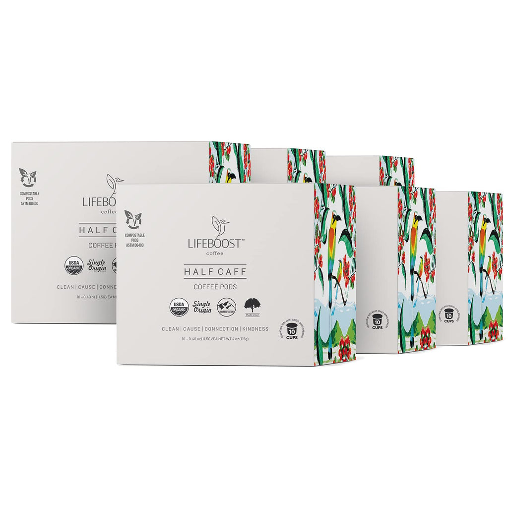 Lifeboost Medium Roast Low Acid Coffee K Cups - Single Origin Mold Free Non-GMO Organic Coffee Pods - Compatible with Keurig & Keurig 2 Machines - 10 Count