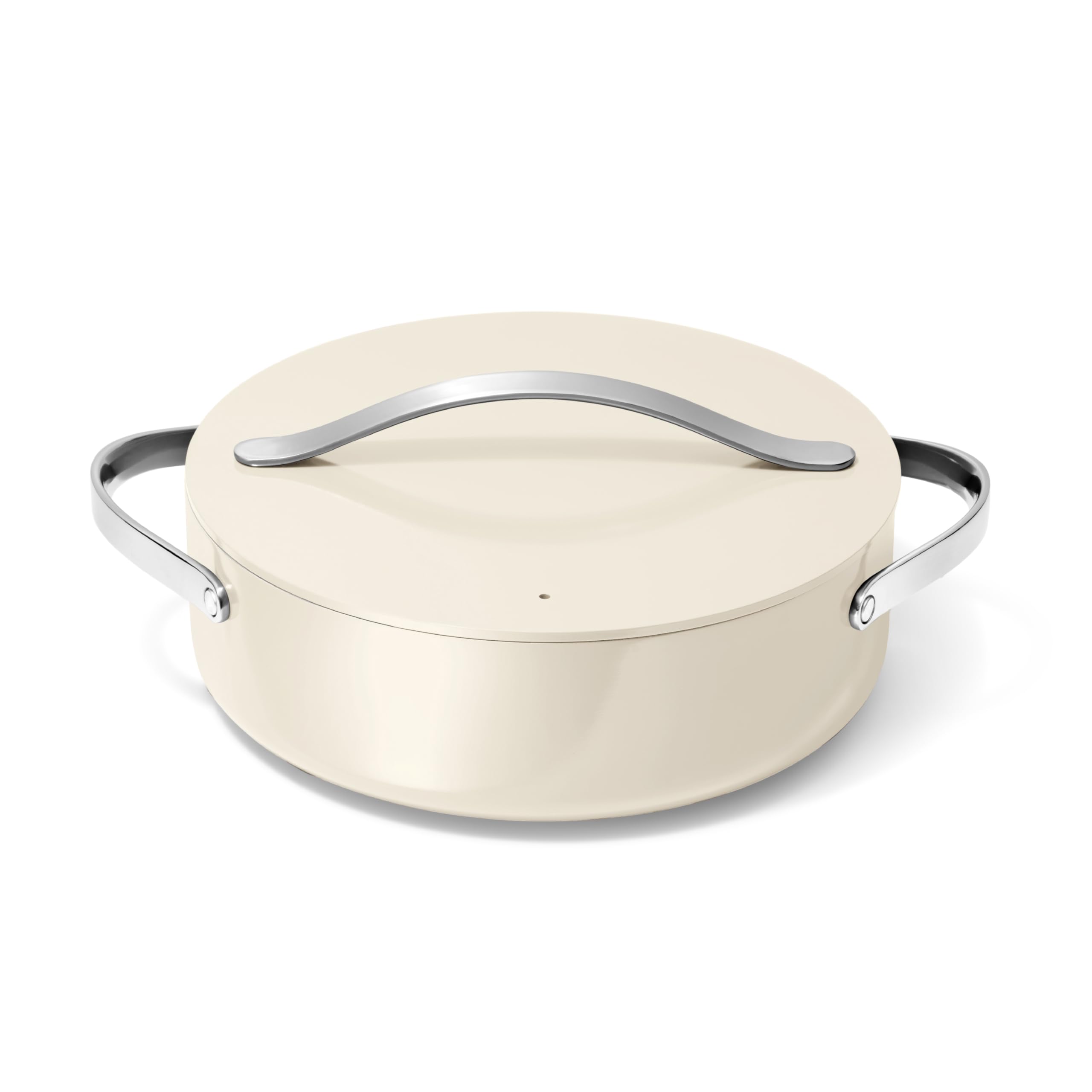 Caraway Rondeau - 6 Qt Non-Stick Pan with Lid - Free From Forever Chemicals - Perfect for Searing, Braising, & Roasting - Cream