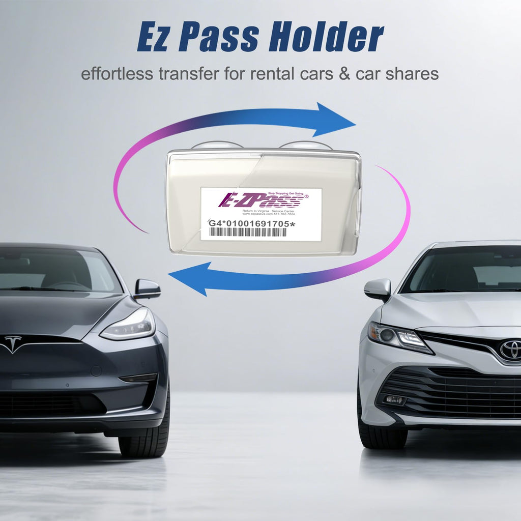 Zeyitian Ez Pass Holder Clear 1 Pack - Super Strong Suction Cups for Windshield, Toll Pass Transponder Holder for EZ Pass/iPass
