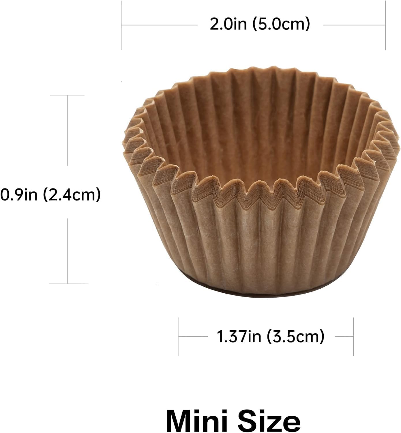 Non-Stick 800pcs Mini Cupcake Liners, Paper, Disposable, Natural, Perfect for Birthday Parties and Social Occasions