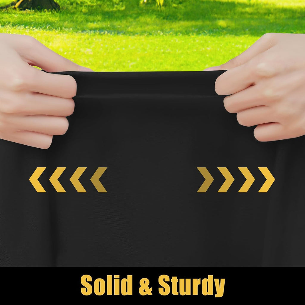 Smiry Rectangle Table Cloth, Waterproof Elastic Fitted Tablecloths for 6 Foot Tables, Washable Polyester Table Cover for Picnic, Camping, Outdoor (Black, 30"x72")